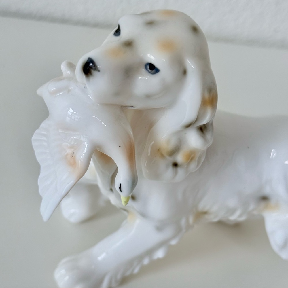 Vintage 1950’s Arnart Creations Japan English Setter Hunting Dog W/Duck Figurine - Picture 7 of 13